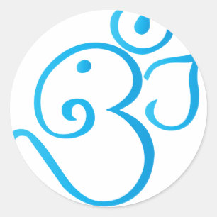 Om-ganpati-turqoise Ronde Sticker