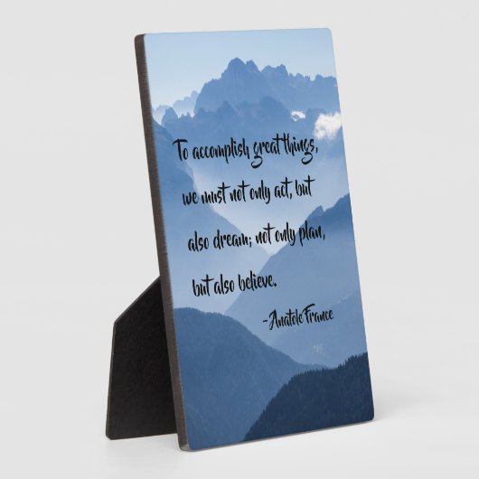 "Om geweldige dingen te realiseren", Inspirerend p Fotoplaat (Zijkant)