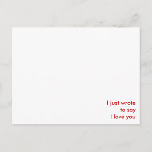 om gewoon te zeggen: "Ik hou van je" Briefkaart