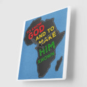 Om God te kennen en Hem bekend te maken in vervilt Vierkante Klok (Hoek)