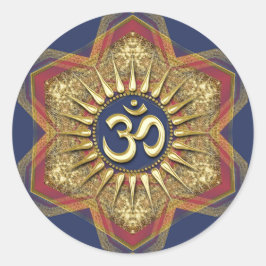 Om Gold Hexagon Sparkle Spiritueel Art Sticker