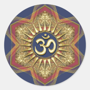 Om Gold Hexagon Sparkle Spiritueel Art Sticker