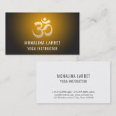 Om Gold Meditation Symbol Yoga Instructor Visitekaartje (Voorkant / Achterkant)