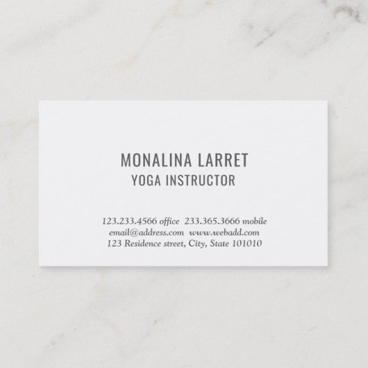 Om Gold Meditation Symbol Yoga Instructor Visitekaartje (Achterkant)