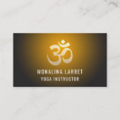 Om Gold Meditation Symbol Yoga Instructor Visitekaartje (Voorkant)