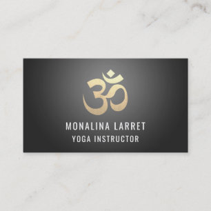 Om Gold Meditation Symbol Yoga Instructor   Zwart Visitekaartje