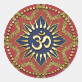 OM Gold Red Energy Spiritueel Art Sticker