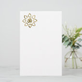 Om golden symbool briefpapier (Staand voorkant)