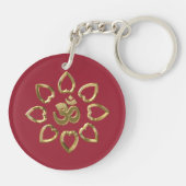 Om golden symbool sleutelhanger (Achterkant)