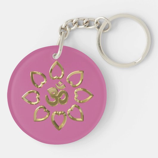 Om golden symbool sleutelhanger (Achterkant)