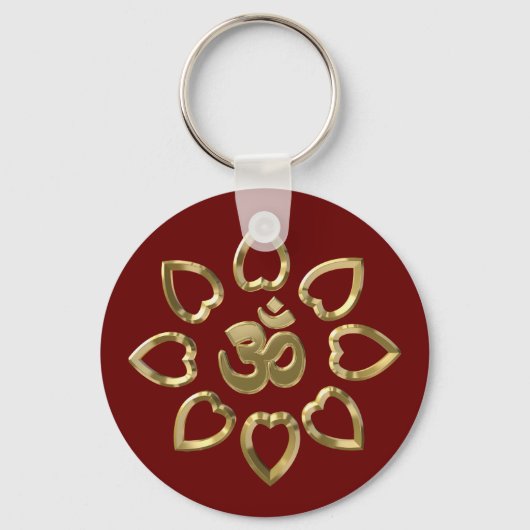 Om golden symbool sleutelhanger (Voorkant)