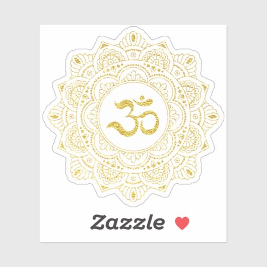 *~* Om Gouden Meditatie Mandala Sticker (Vel)