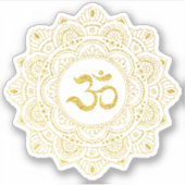 *~* Om Gouden Meditatie Mandala Sticker (Voorkant)