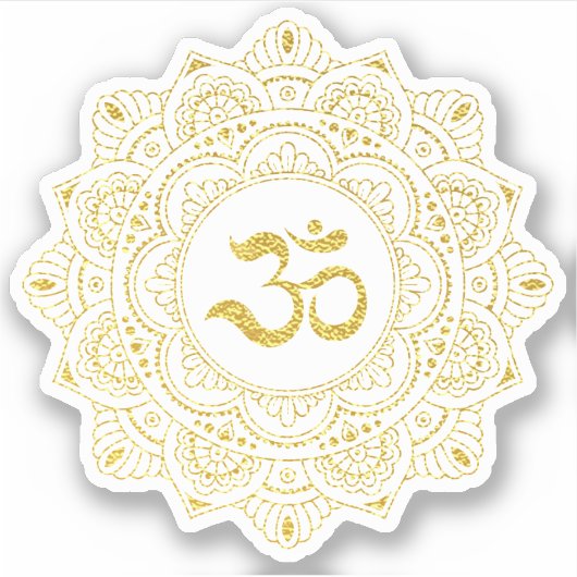 *~* Om Gouden Meditatie Mandala Sticker (Voorkant)