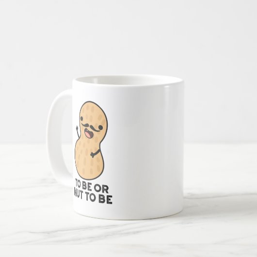 Om grappig te zijn of niet te zijn pindakaas koffiemok (Voorkant links)