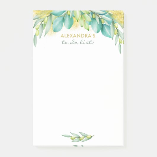 Om groene Eucalyptus te doen verlaten de olive-bij Post-it® Notes (Voorkant)