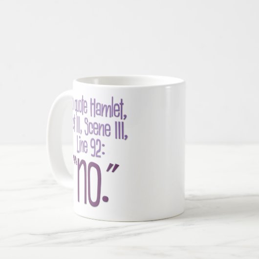 "Om Hamlet te citeren" ... grappig Koffiemok (Voorkant links)