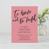 Om Handschrift Roze Receptie te hebben en te houde Kaart (Staand voorkant)