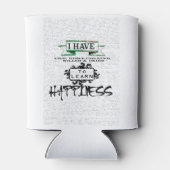 Om HAPPINESS te leren, citaat uit het leven Blikjeskoeler (Achterkant)