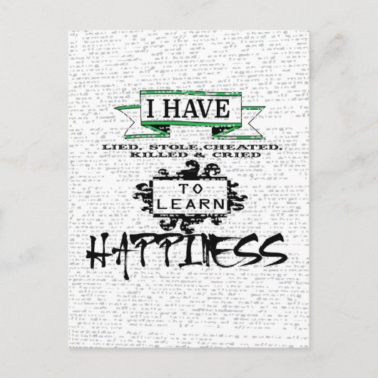 Om HAPPINESS te leren, citaat uit het leven Briefkaart (Voorkant)