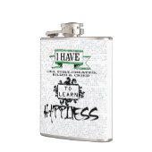 Om HAPPINESS te leren, citaat uit het leven Heupfles (Links)