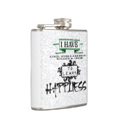 Om HAPPINESS te leren, citaat uit het leven Heupfles (Rechts)