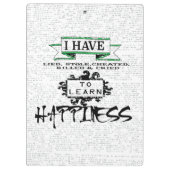 Om HAPPINESS te leren, citaat uit het leven Klembord (Achterkant)