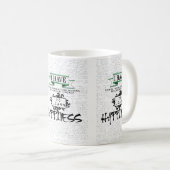 Om HAPPINESS te leren, citaat uit het leven Koffiemok (Voorkant rechts)