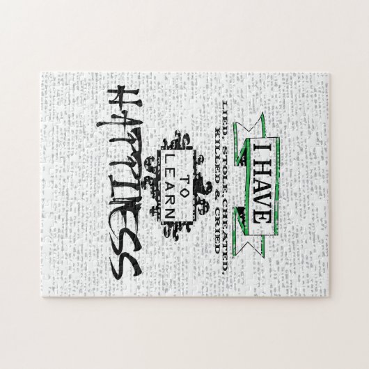 Om HAPPINESS te leren, citaat uit het leven Legpuzzel (Horizontaal)