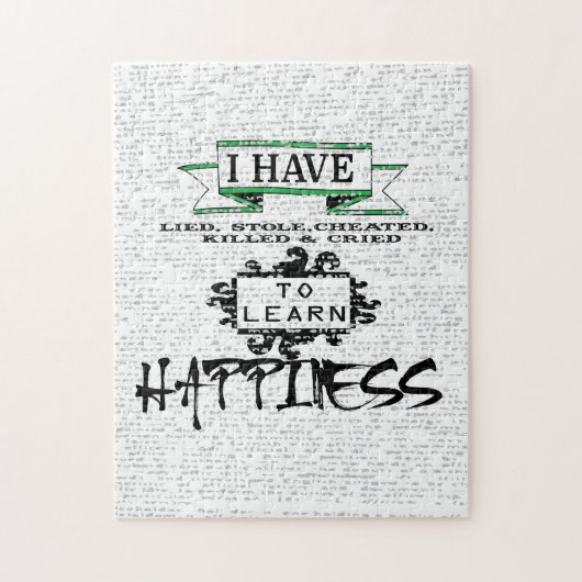 Om HAPPINESS te leren, citaat uit het leven Legpuzzel (Verticaal)