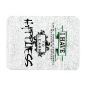 Om HAPPINESS te leren, citaat uit het leven Magneet (Horizontaal)