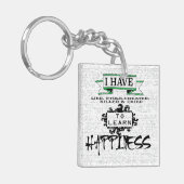 Om HAPPINESS te leren, citaat uit het leven Sleutelhanger (Voorkant Links)