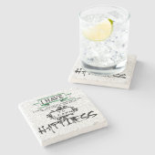 Om HAPPINESS te leren, citaat uit het leven Stenen Onderzetter (Zijkant)