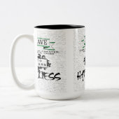 Om HAPPINESS te leren, citaat uit het leven Tweekleurige Koffiemok (Links)