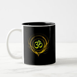 Om Healing Aura • Zachte Energie voor Emotionele V Tweekleurige Koffiemok