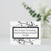 Om het einde niet te bederven briefkaart (Staand voorkant)