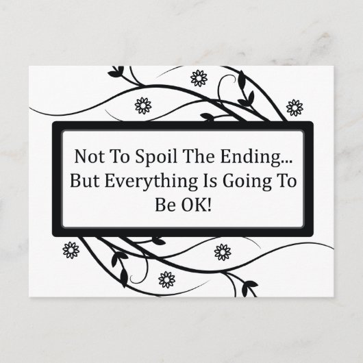 Om het einde niet te bederven briefkaart (Voorkant)