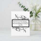 Om het einde niet te bederven briefkaart (Staand voorkant)