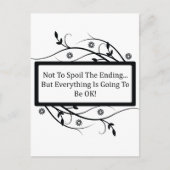 Om het einde niet te bederven briefkaart (Voorkant)