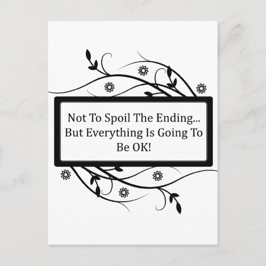 Om het einde niet te bederven briefkaart (Voorkant)