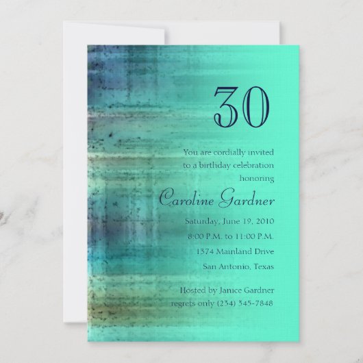 Om het even welk Aantal de Uitnodiging Aqua van de (Voorkant)