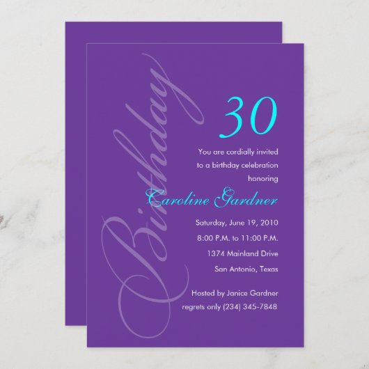 Om het even welk aantal van de Dag Uitnodiging om  (Voorkant / Achterkant)