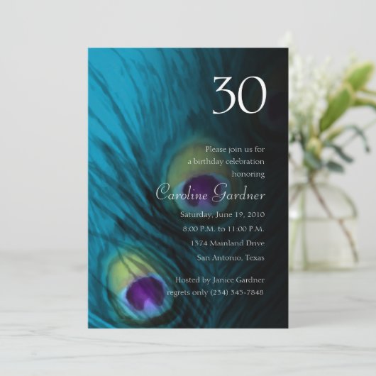 Om het even welk Aantal Verjaardag Peacock Fantasy Kaart (Staand voorkant)