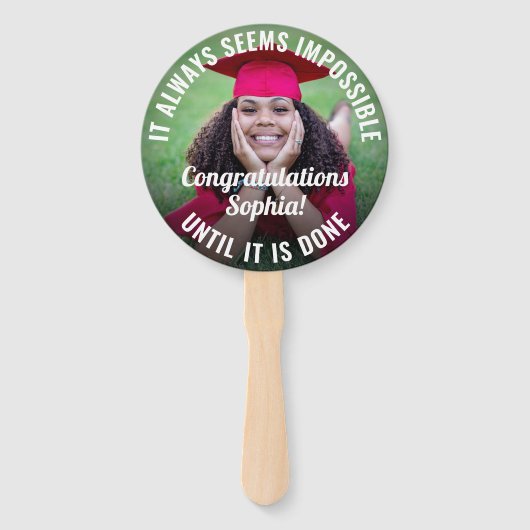 Om het even welk Citaat 2 de Inspirerend Afstudere Handwaaier (Voorkant)