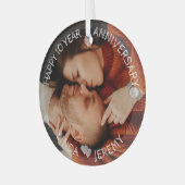 OM HET EVEN WELK JAAR Happy Jubileum Custom Afbeel Glas Ornament (Voorkant links)