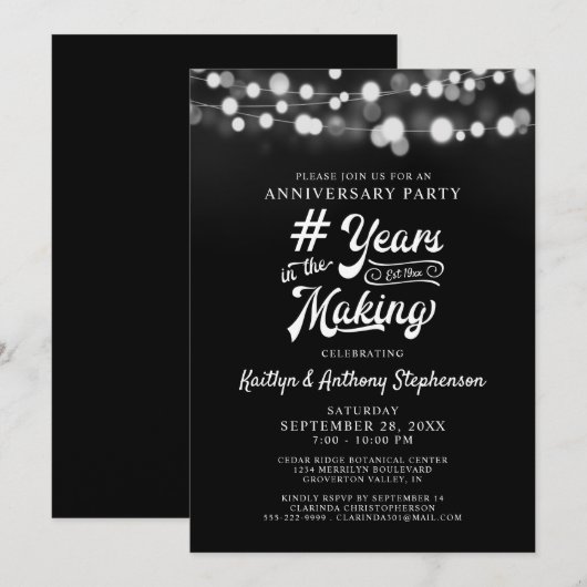 Om het even welk Jubileum Koord verlicht JAREN in  Kaart (Voorkant / Achterkant)