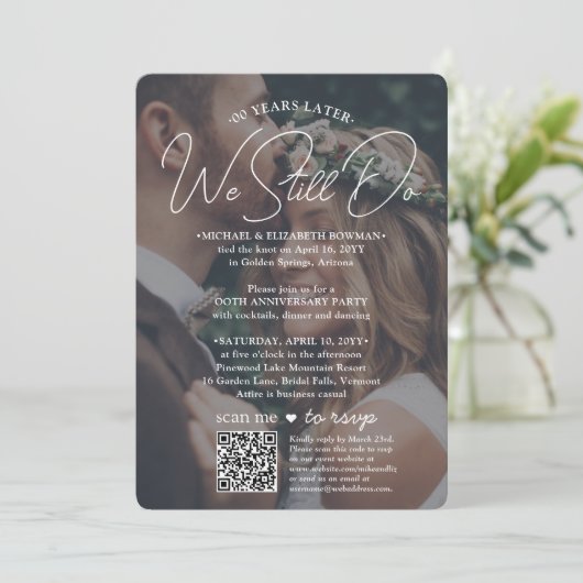 OM HET EVEN WELK Jubileum van de partij QR de Bekl Kaart (Staand voorkant)