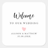 Om het even welk minimalistisch Eenvoudig Weddensc Vierkante Sticker (Voorkant)