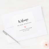 Om het even welk minimalistisch Eenvoudig Weddensc Vierkante Sticker (Envelop)