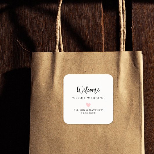Om het even welk minimalistisch Eenvoudig Weddensc Vierkante Sticker